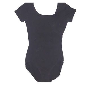 Black Short-Sleeve Leotard
